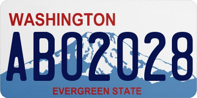 WA license plate ABO2028