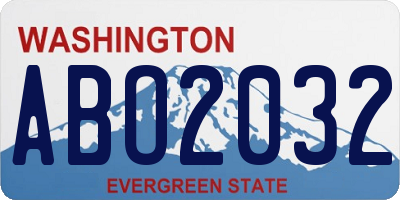 WA license plate ABO2032