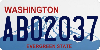 WA license plate ABO2037