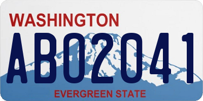 WA license plate ABO2041