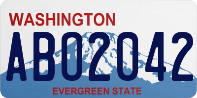 WA license plate ABO2042