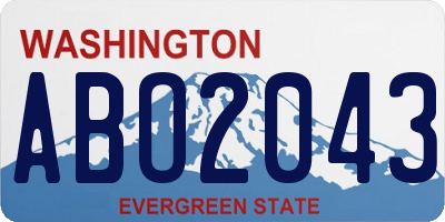 WA license plate ABO2043