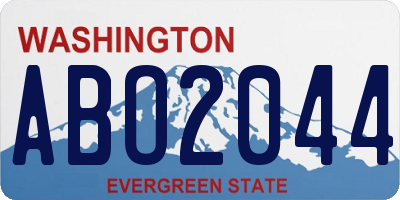 WA license plate ABO2044