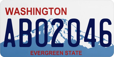 WA license plate ABO2046