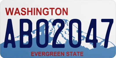 WA license plate ABO2047