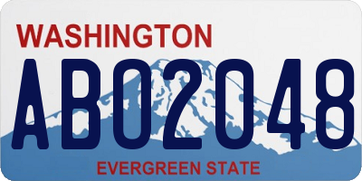 WA license plate ABO2048