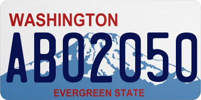 WA license plate ABO2050