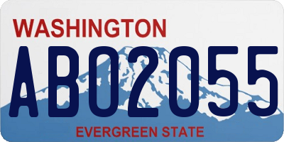 WA license plate ABO2055