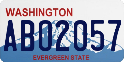 WA license plate ABO2057