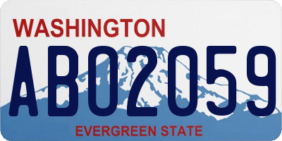 WA license plate ABO2059