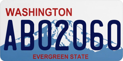 WA license plate ABO2060