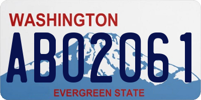 WA license plate ABO2061