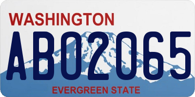 WA license plate ABO2065