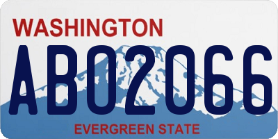 WA license plate ABO2066