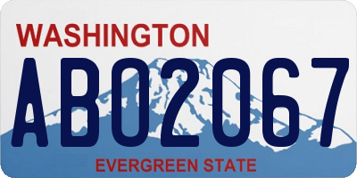 WA license plate ABO2067
