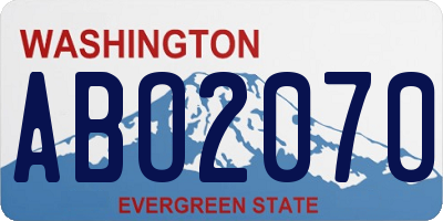 WA license plate ABO2070