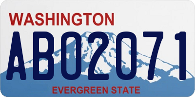 WA license plate ABO2071