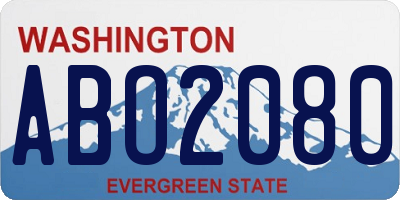 WA license plate ABO2080