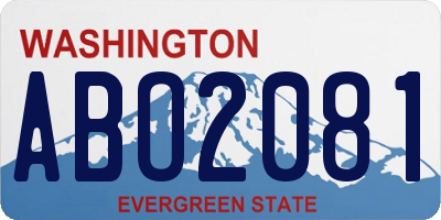 WA license plate ABO2081