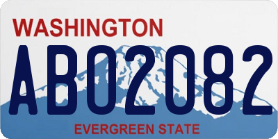 WA license plate ABO2082