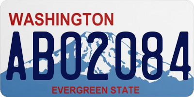 WA license plate ABO2084