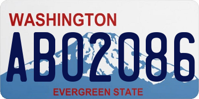 WA license plate ABO2086