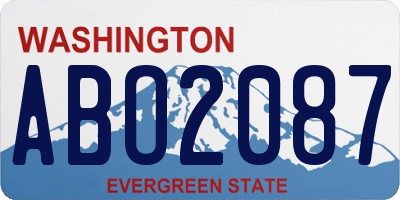 WA license plate ABO2087