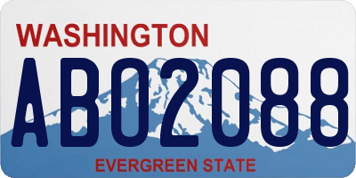 WA license plate ABO2088
