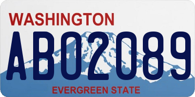 WA license plate ABO2089