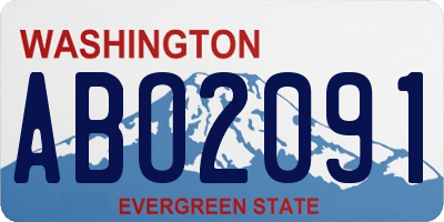 WA license plate ABO2091