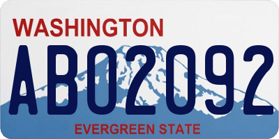 WA license plate ABO2092