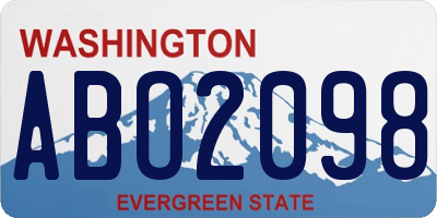 WA license plate ABO2098