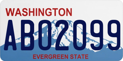 WA license plate ABO2099