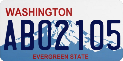 WA license plate ABO2105