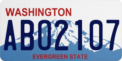 WA license plate ABO2107