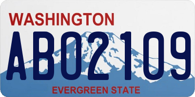 WA license plate ABO2109