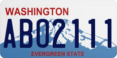 WA license plate ABO2111