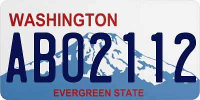 WA license plate ABO2112