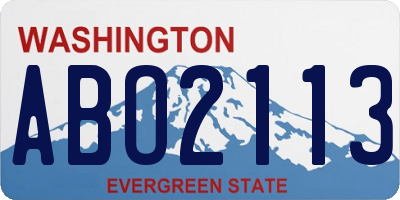 WA license plate ABO2113