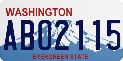 WA license plate ABO2115