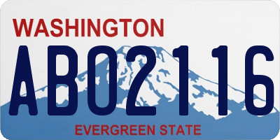WA license plate ABO2116
