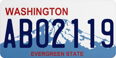 WA license plate ABO2119