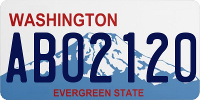 WA license plate ABO2120