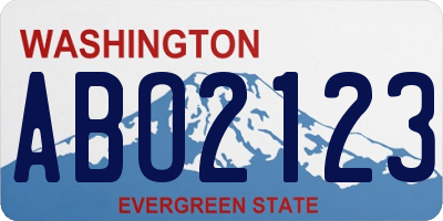 WA license plate ABO2123