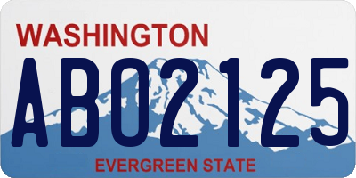 WA license plate ABO2125