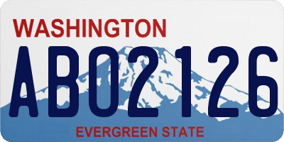 WA license plate ABO2126