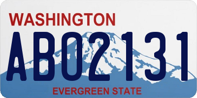 WA license plate ABO2131