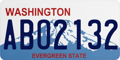 WA license plate ABO2132