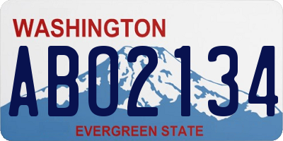 WA license plate ABO2134