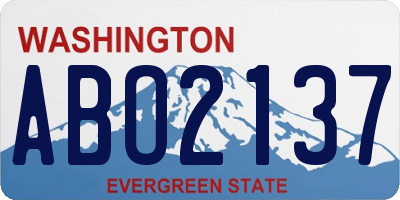 WA license plate ABO2137